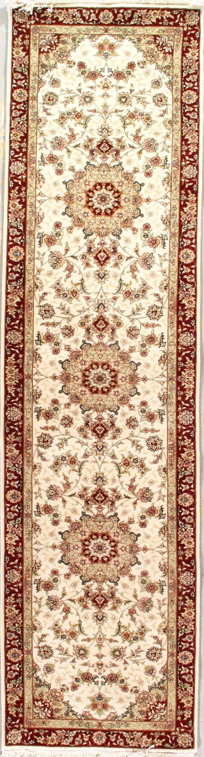A rug with a pattern on it is sitting on a table.