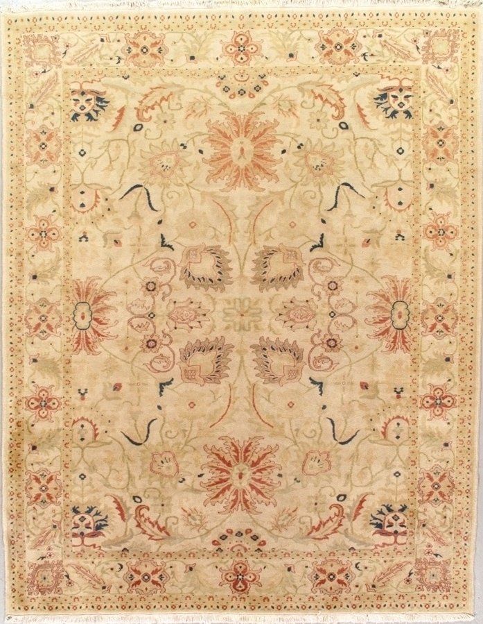 A rug with a floral pattern on it