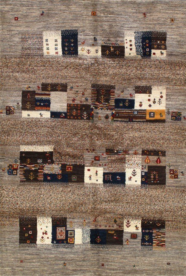 A close up of a rug with a geometric pattern on it