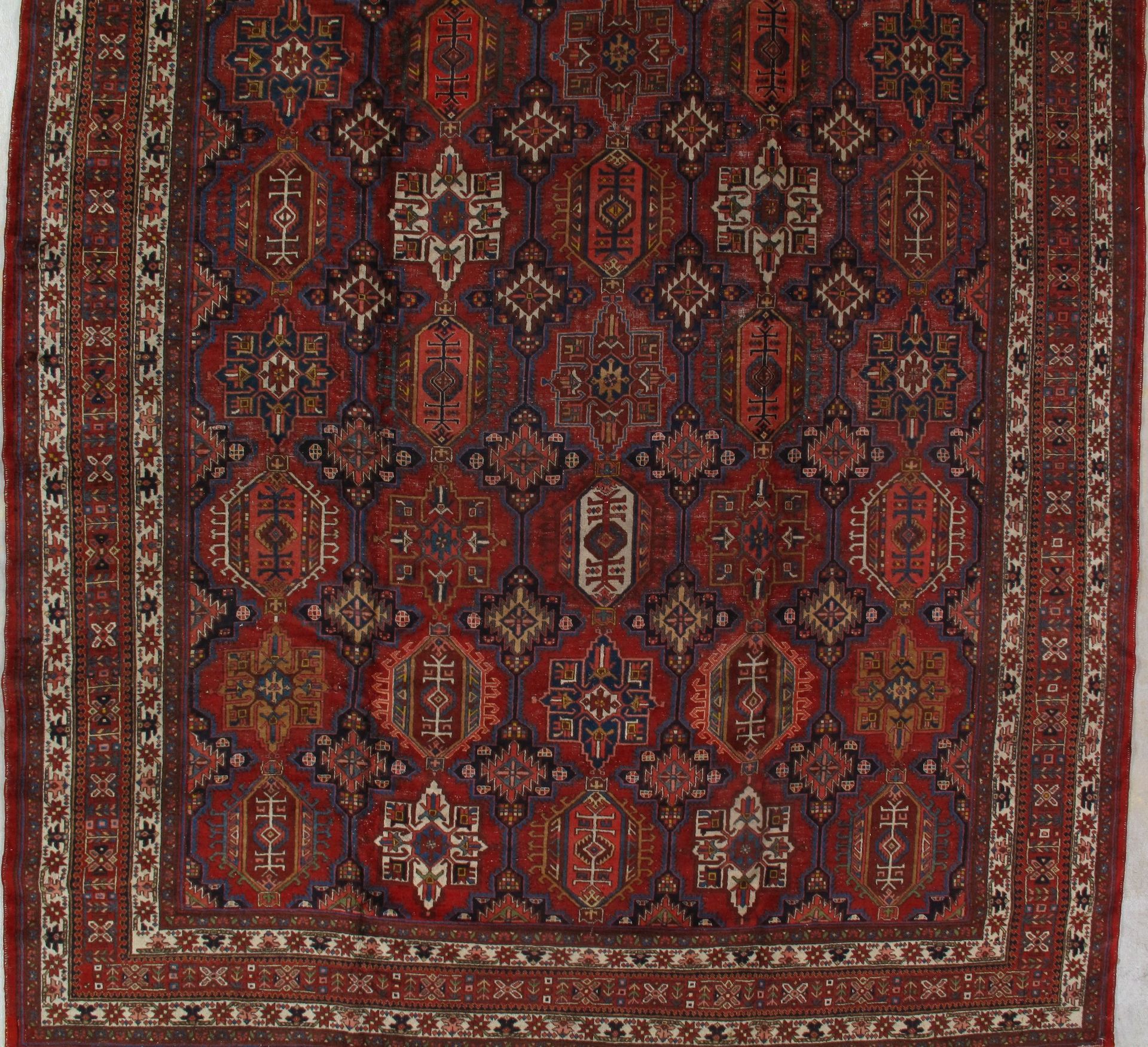 A close up of a rug with a pattern on it