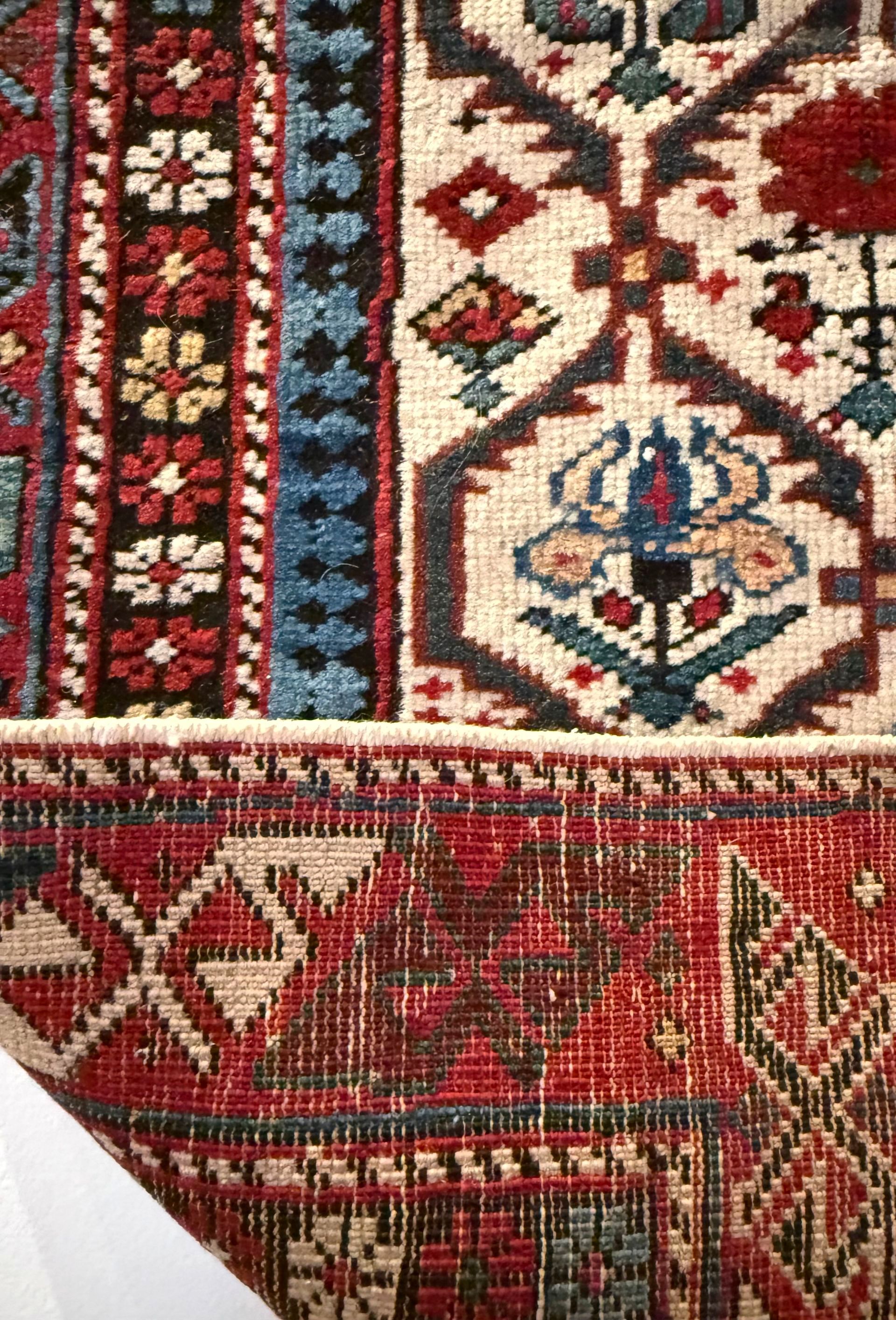 A close up of a rug with a pattern on it.