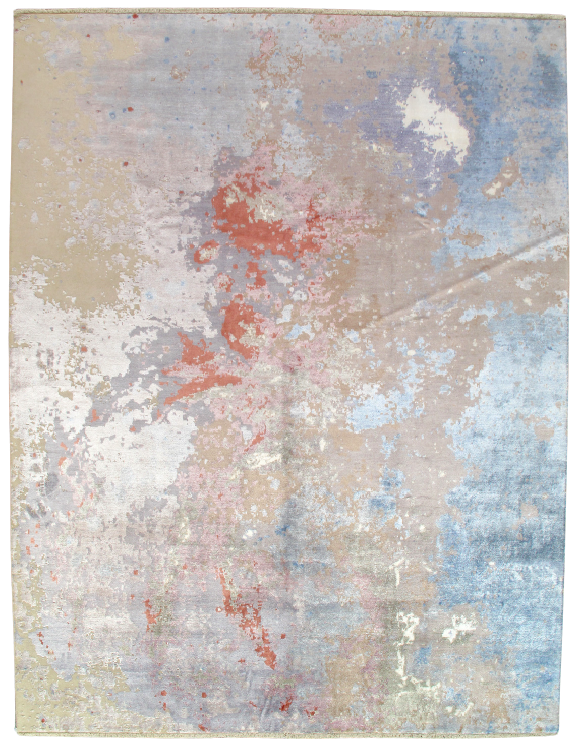 A rug with a painting on it that looks like a painting on a wall.