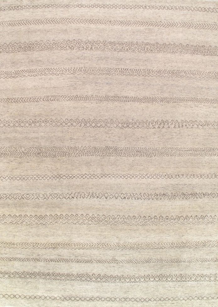 Close-up of a beige textured fabric with subtle horizontal woven stripes.