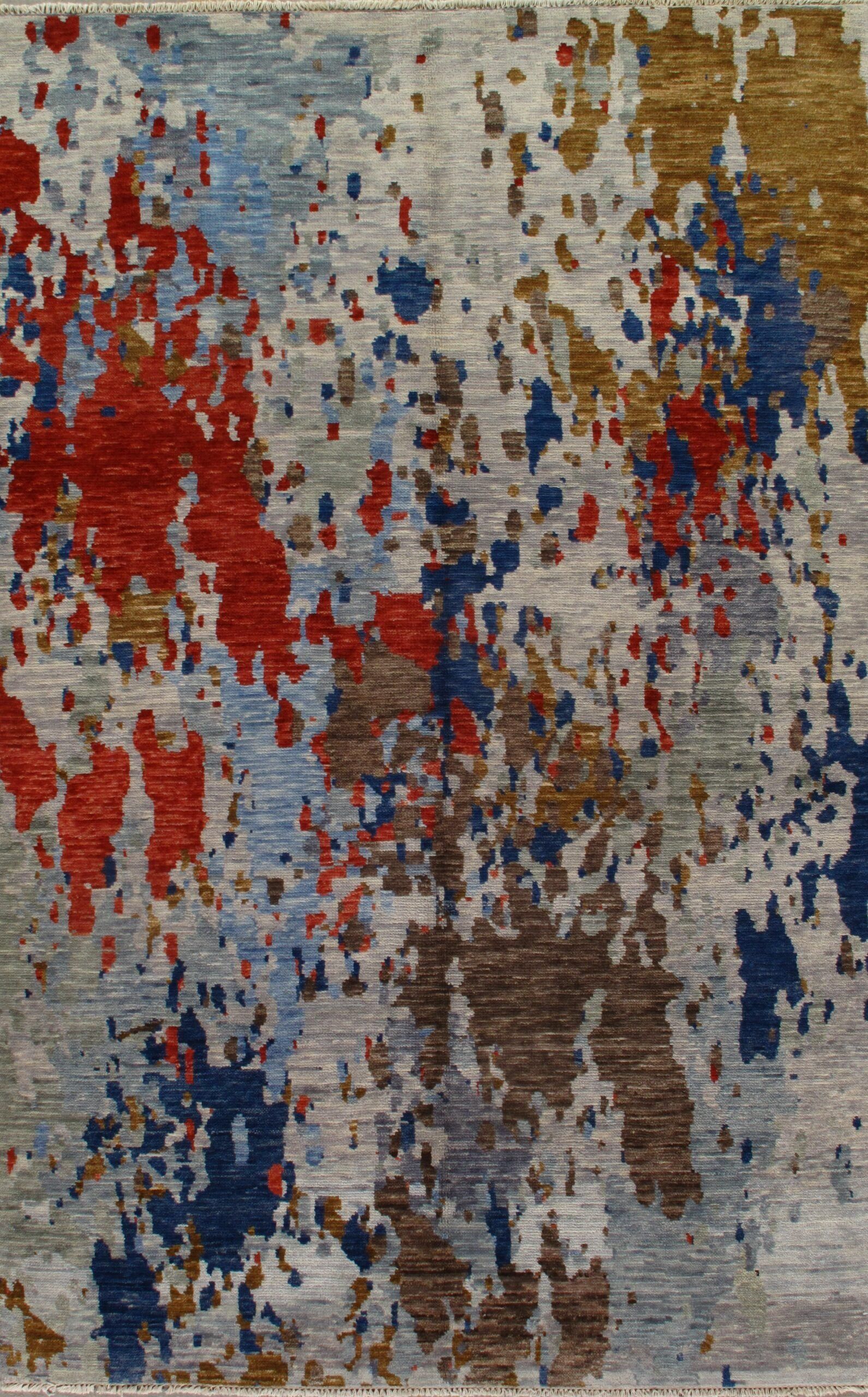 A close up of a rug with a colorful pattern on it.