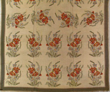 A piece of fabric with a floral pattern on it