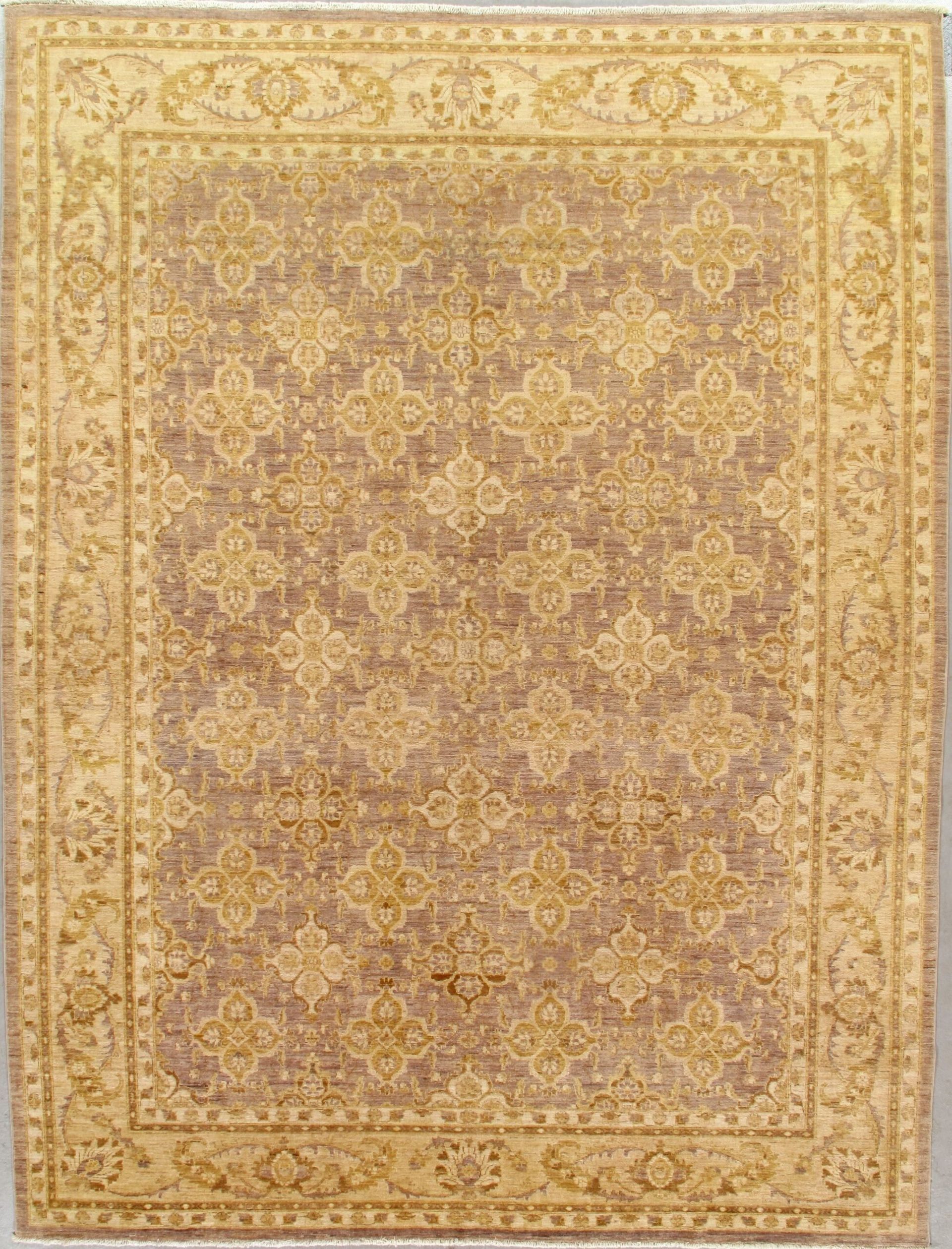 A rug with a floral pattern on it is sitting on a table.