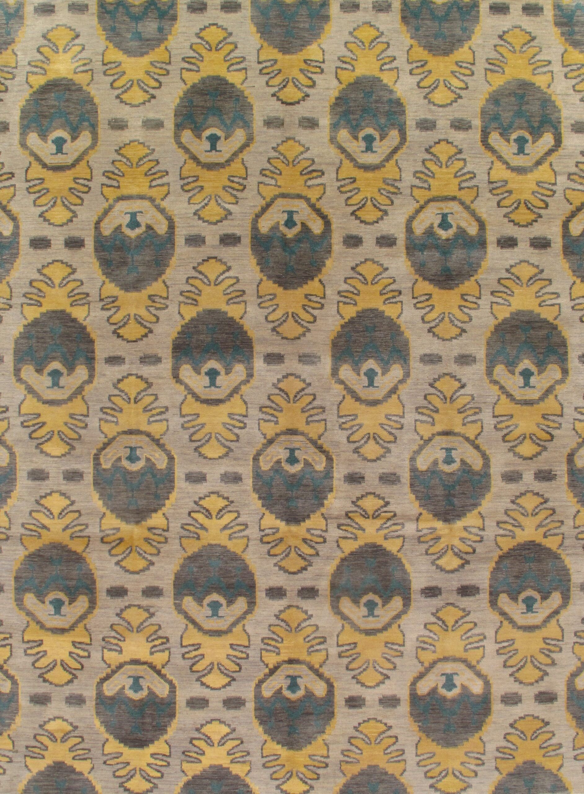 A close up of a rug with a pattern on it.