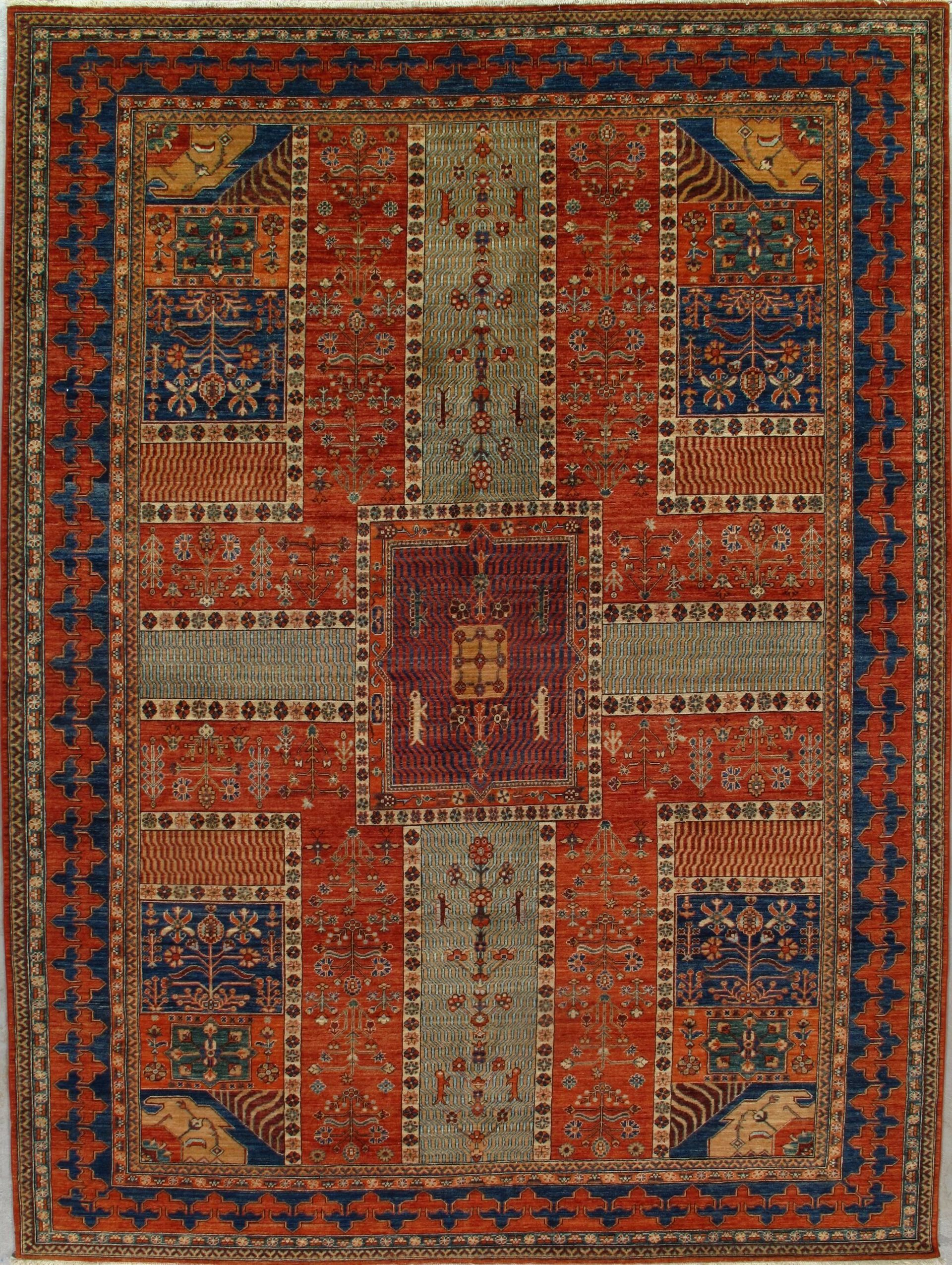 A rug with a cross in the middle of it