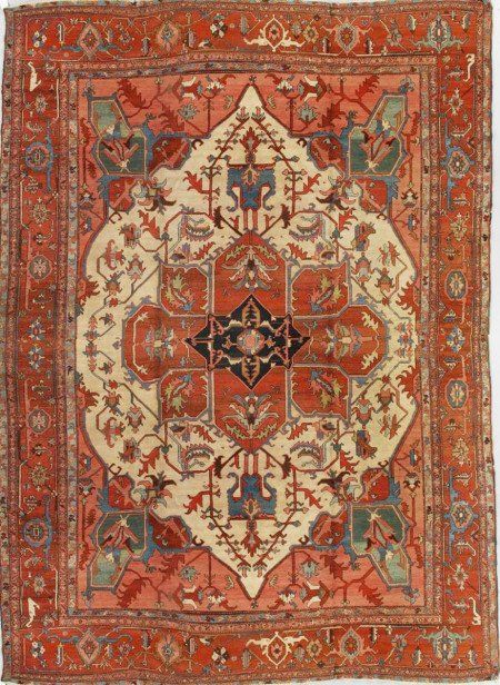 A rug with a geometric pattern on it