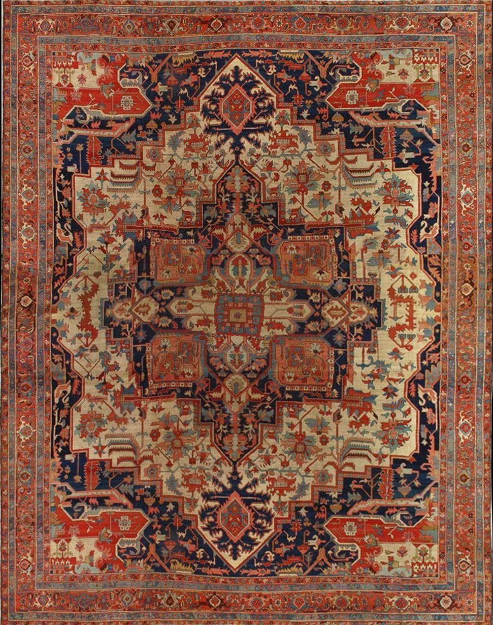 A close up of a rug with a pattern on it