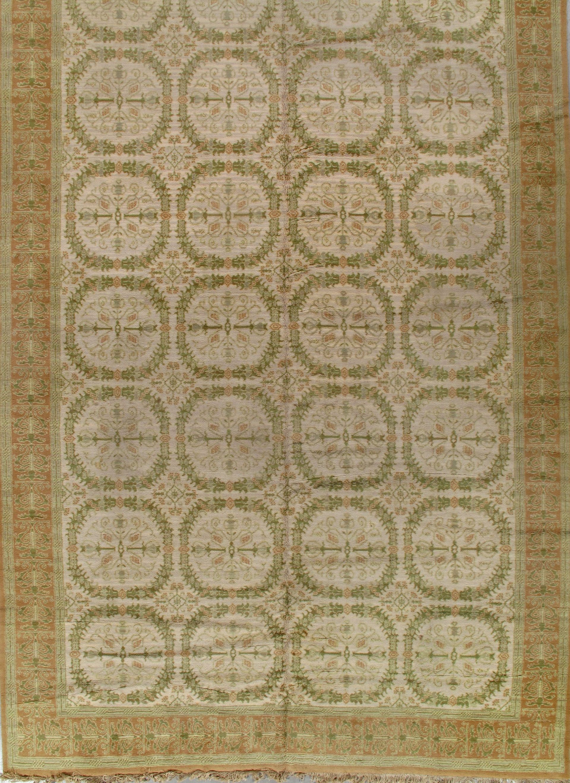 A rug with a pattern on it is sitting on a table.