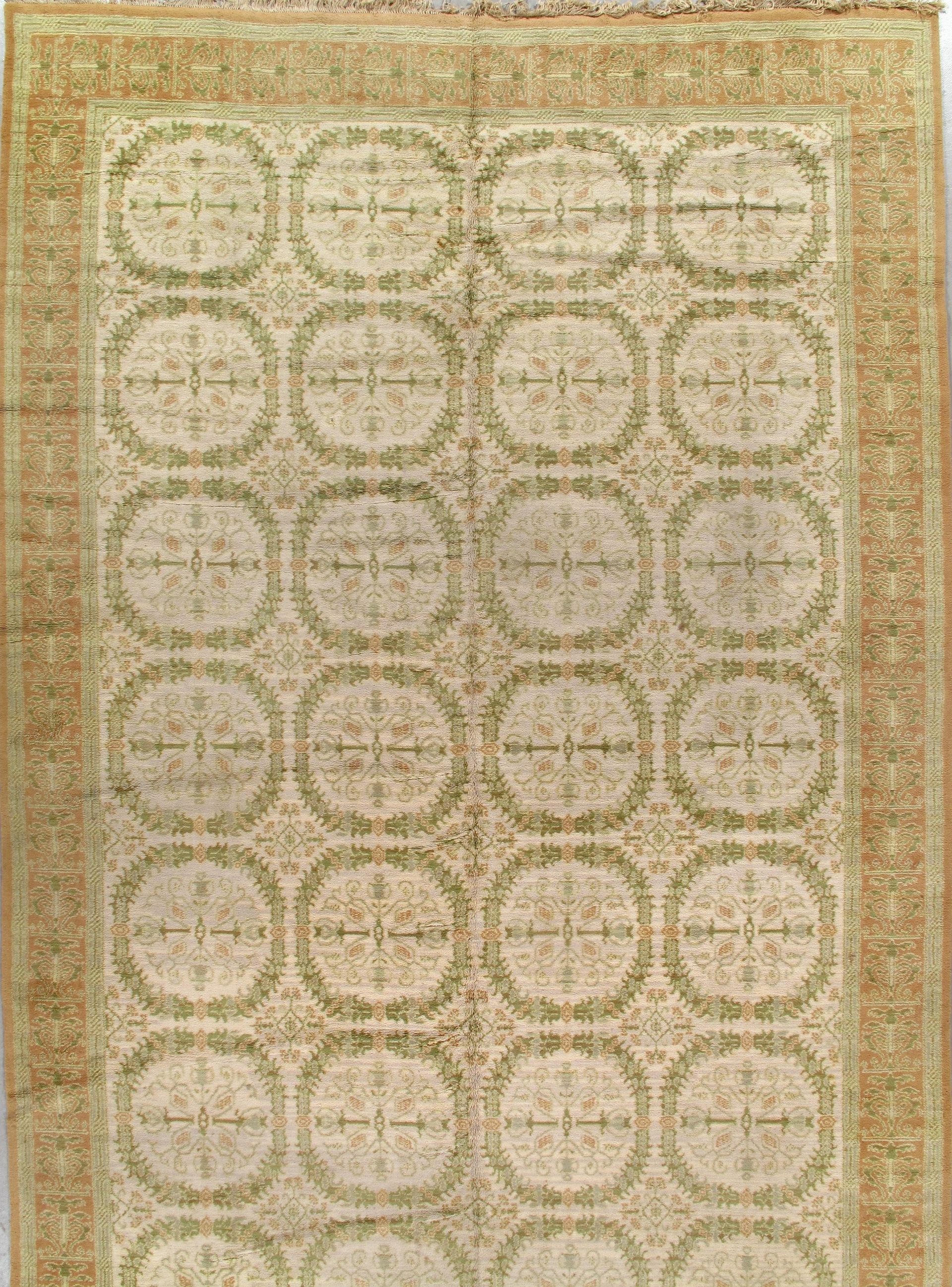 A rug with a pattern on it is sitting on a table.