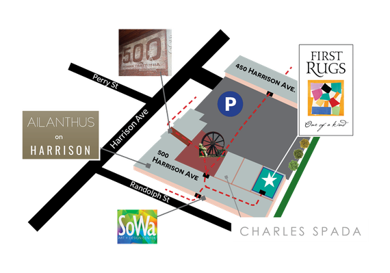 A map showing the location of first rugs and sowa