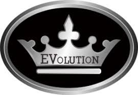 A silver crown with the word evolution on it