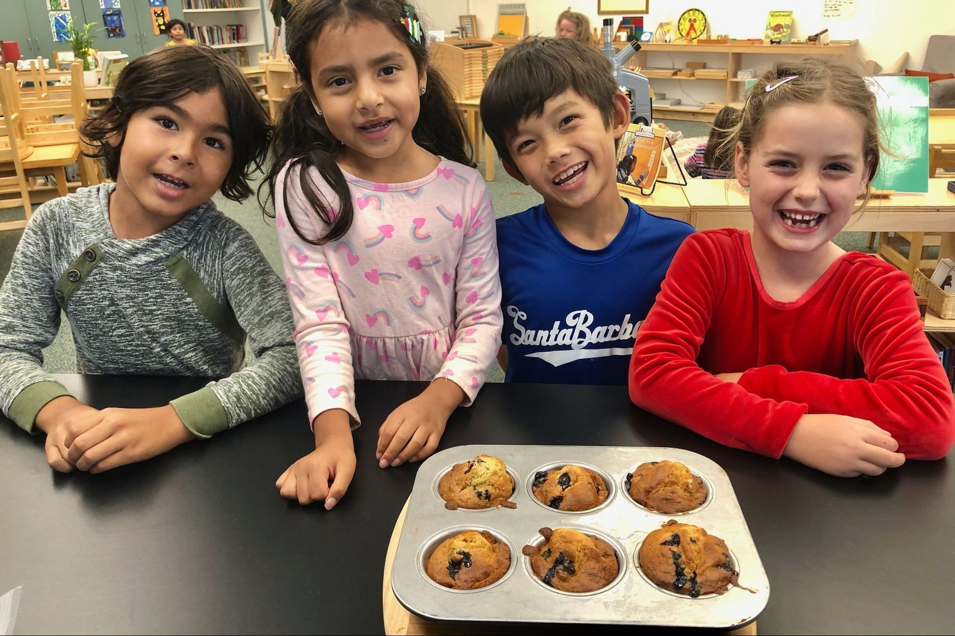 Montessori children in the classroom.