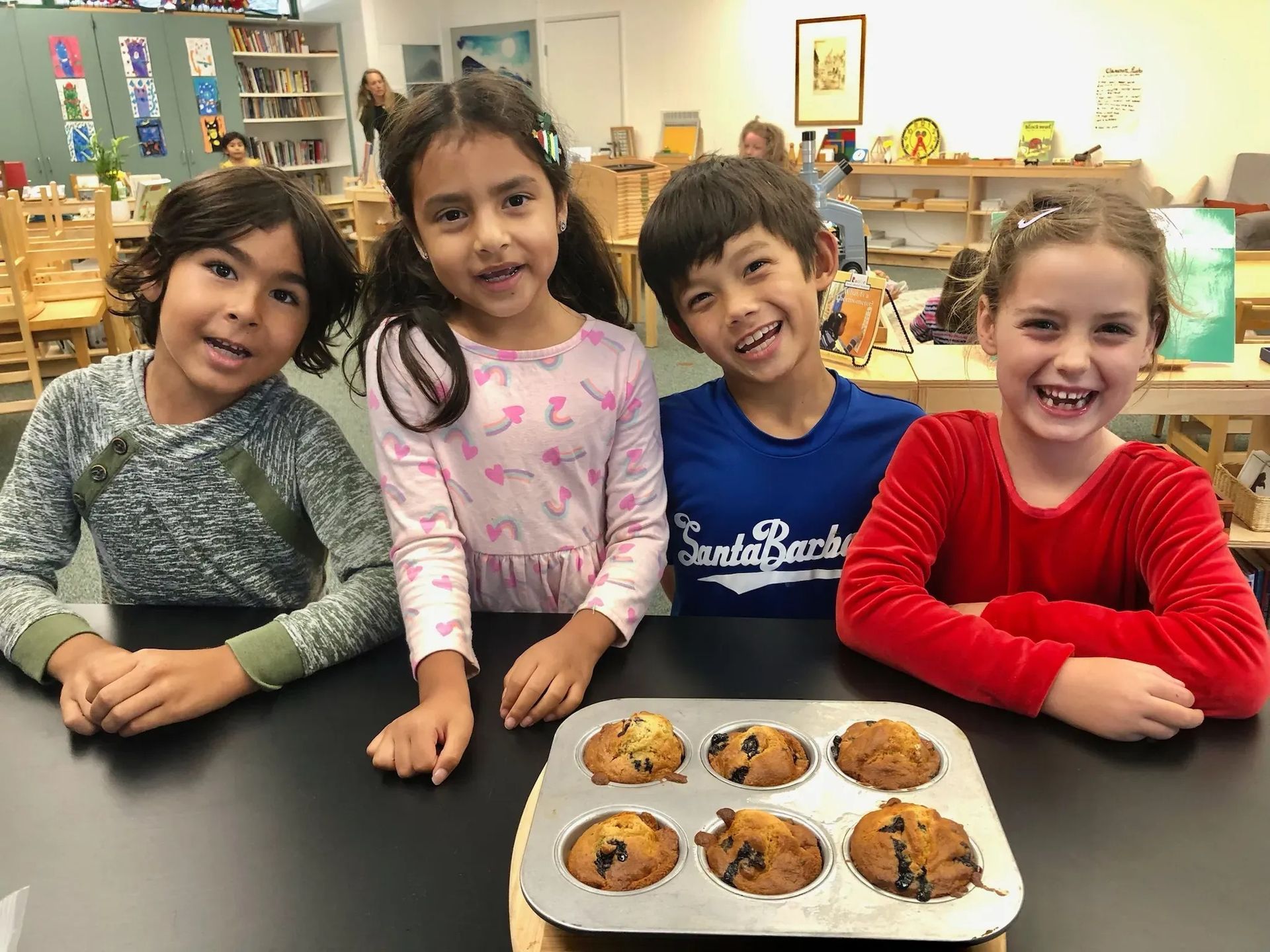 montessori children with muffins