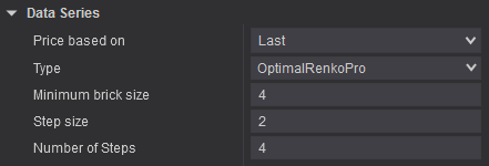NinjaTrader indicator properties box for Optimal Filter showing user inputs