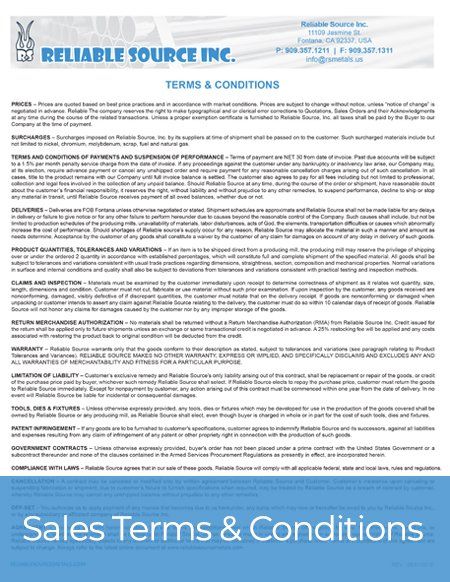 Sales Terms & Conditions