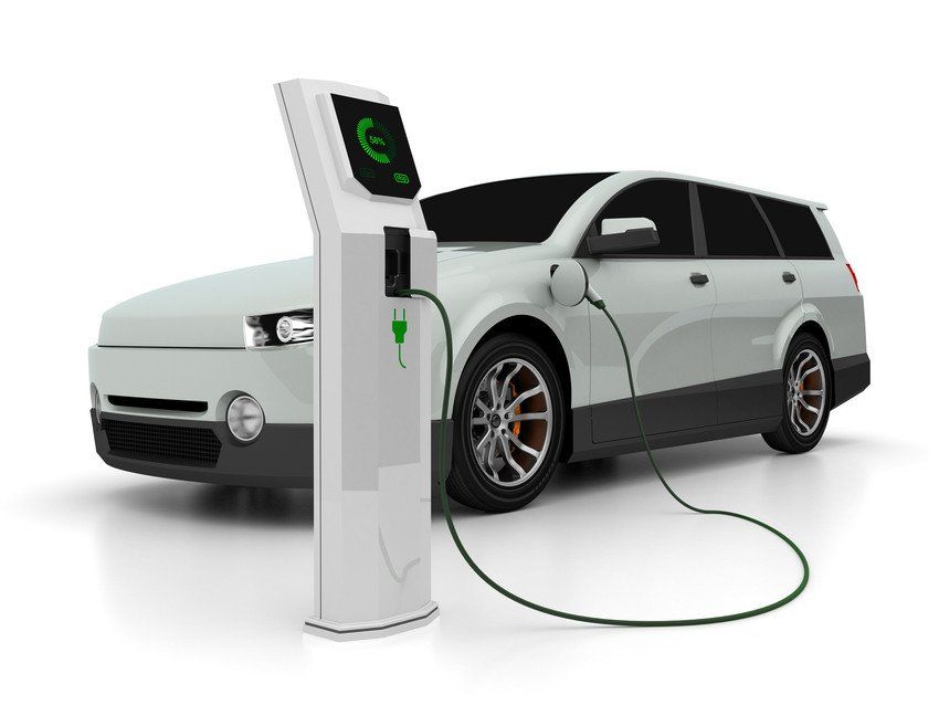 Electric car and charging point