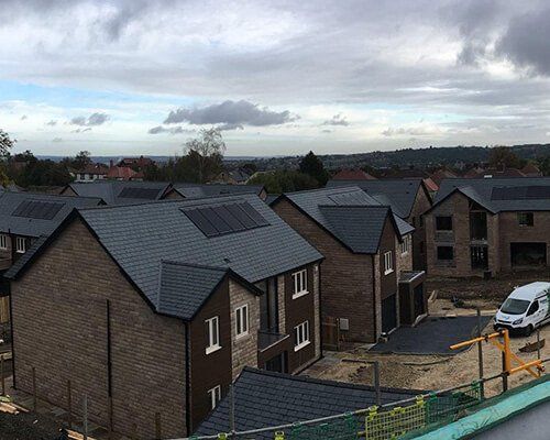 Solar PV panels on new build houses in Sheffield