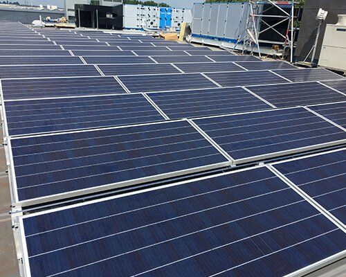 Solar PV panels on new building in Scunthorpe