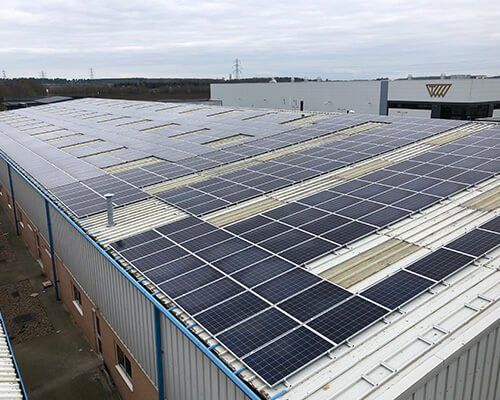 Solar PV panels on business property in Retford