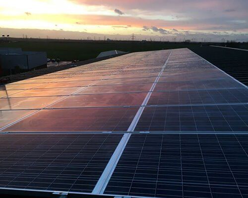 Solar PV panels at distribution centre, Scunthorpe