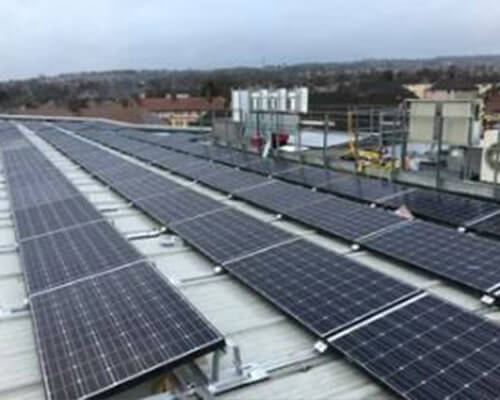 Solar PV panels on community building in Sheffield