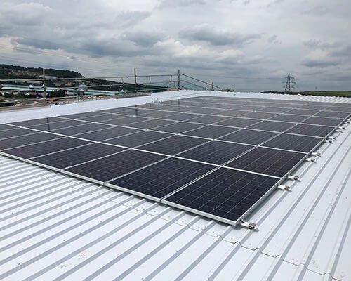 Solar PV panels on industrial estate in Sheffield