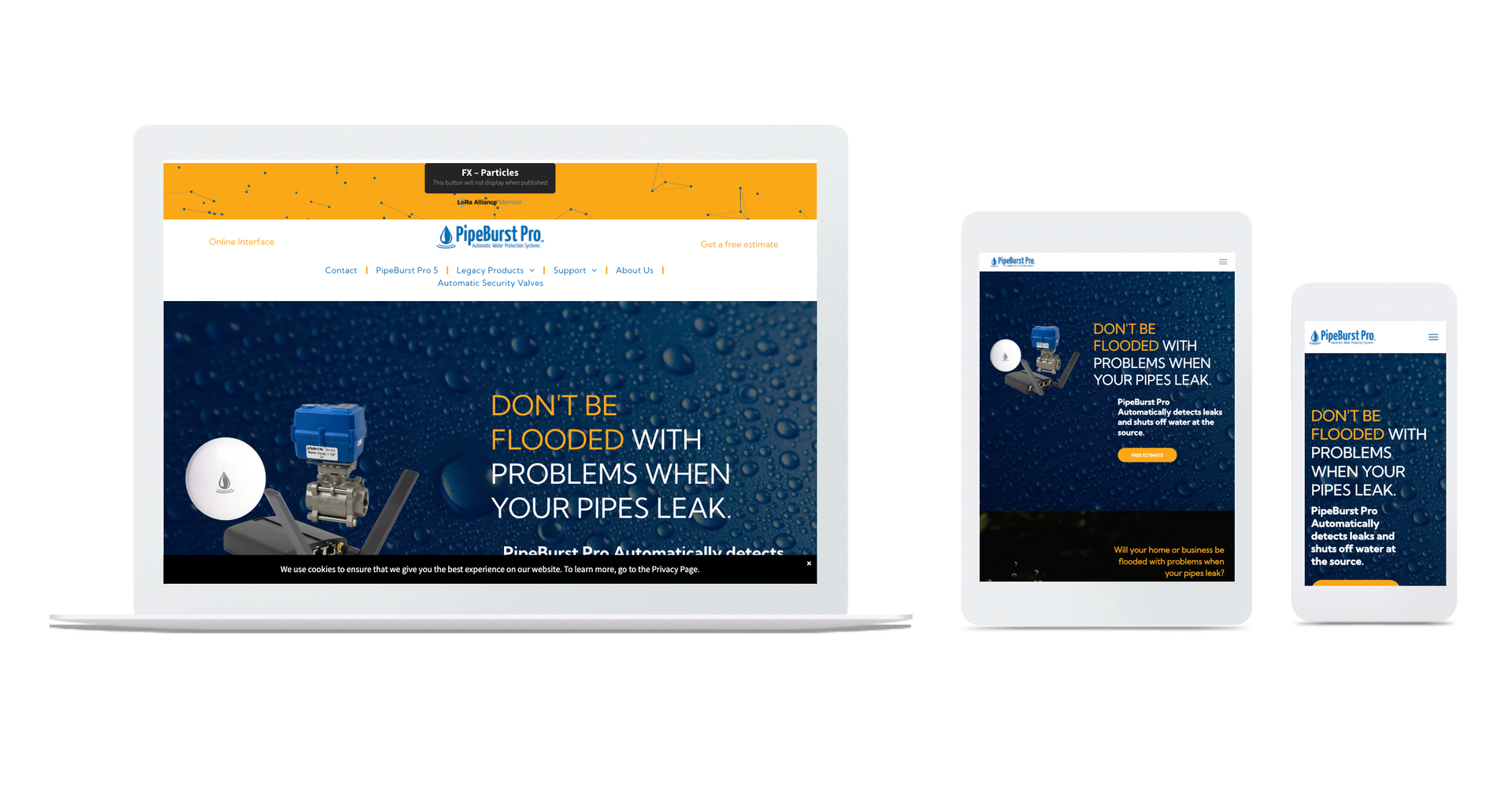 A laptop , tablet , and cell phone are shown on a white background.