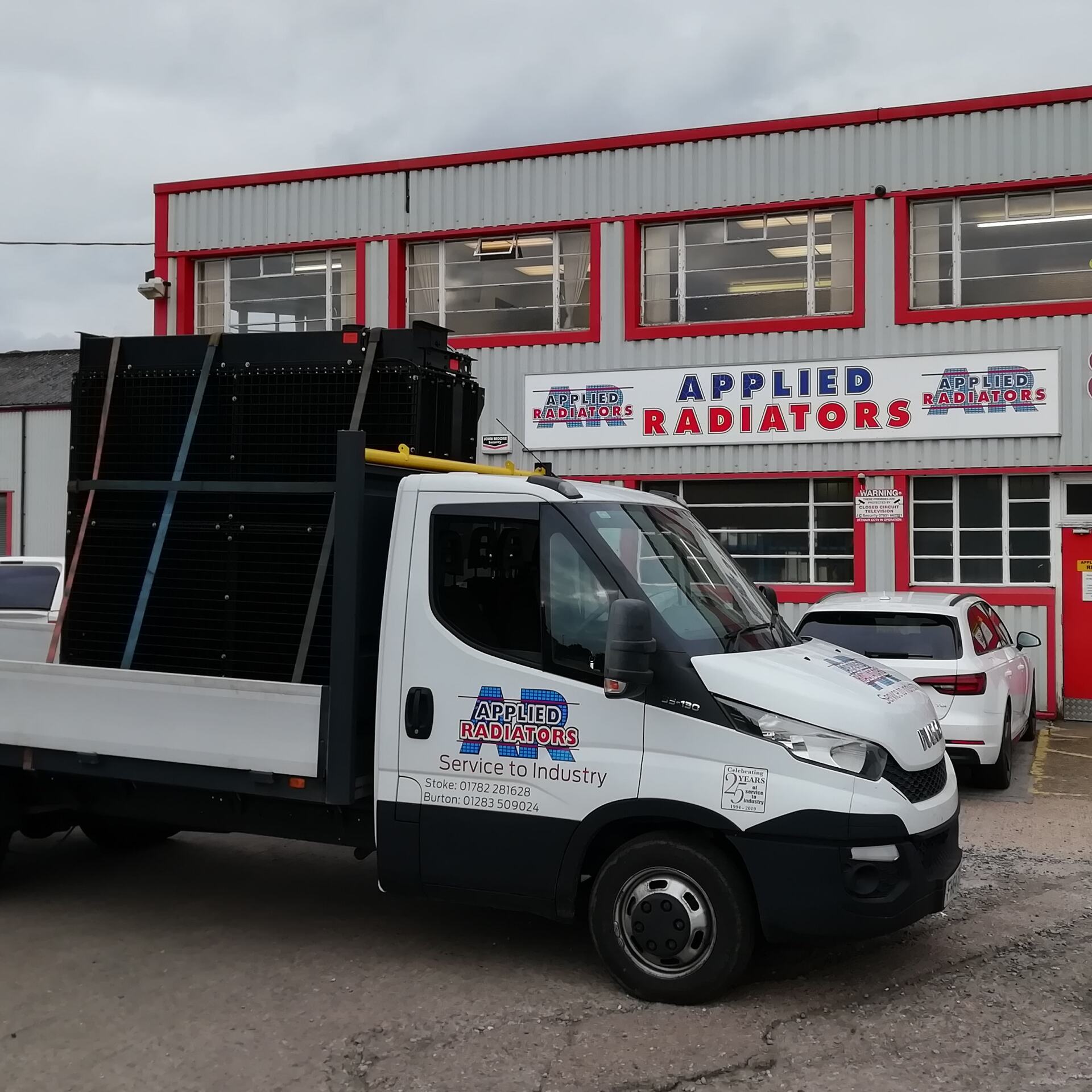 Heater Battery outside Applied Radiators Stoke Office