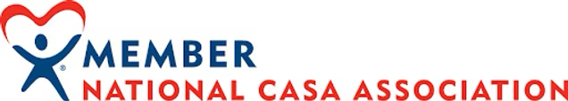 National CASA Association member logo: a stylized blue figure with a red heart shape above, with text to the right.