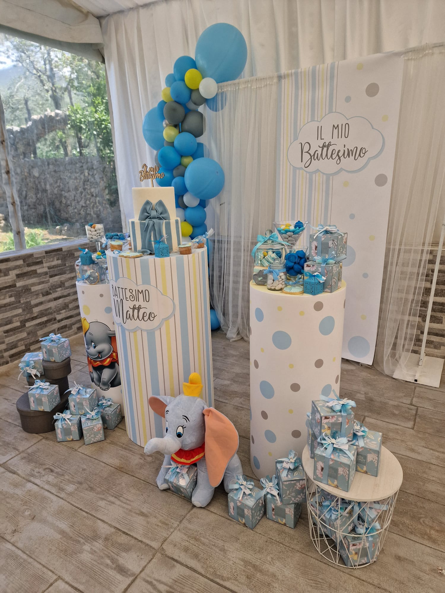 allestimento per il battesimo di un bambino presso Tenuta Olivia 87