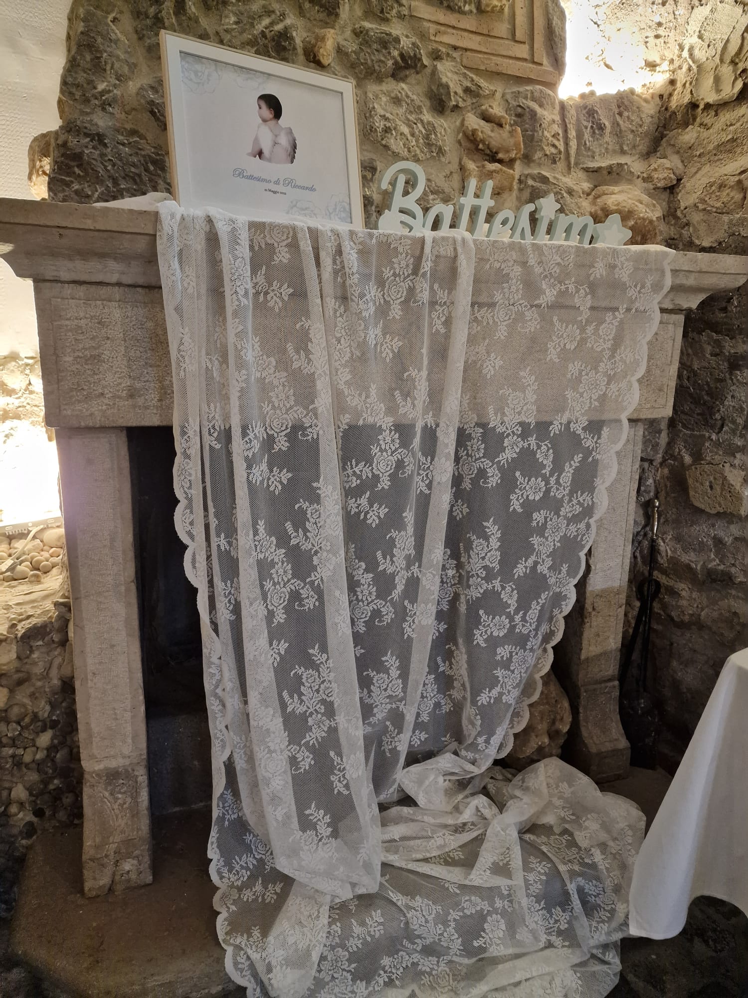 allestimento per il battesimo di un bambino presso Tenuta Olivia 70
