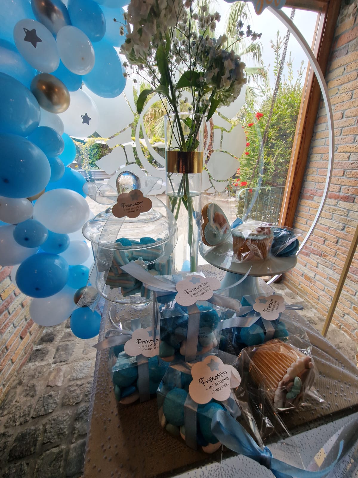 allestimento per il battesimo di un bambino presso Tenuta Olivia 84