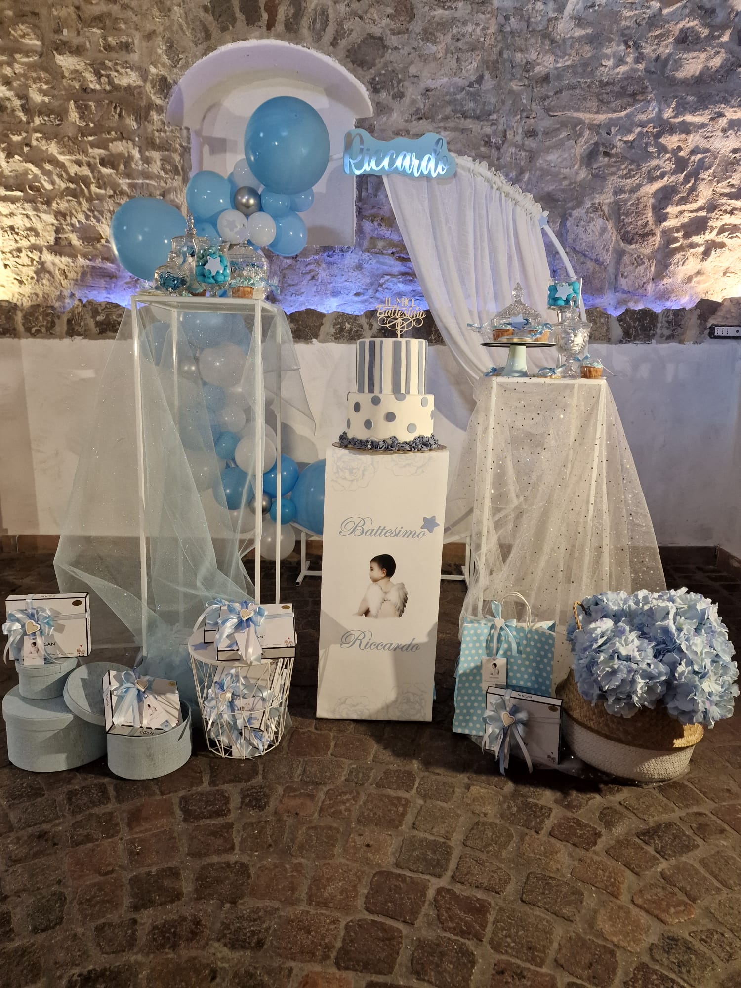allestimento per il battesimo di un bambino presso Tenuta Olivia 69