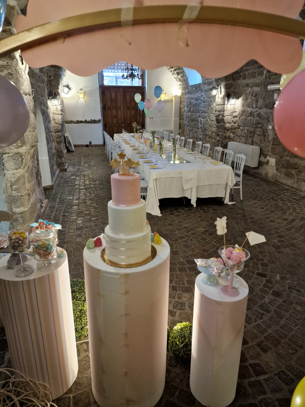 allestimento per il battesimo di un bambino presso Tenuta Olivia 96