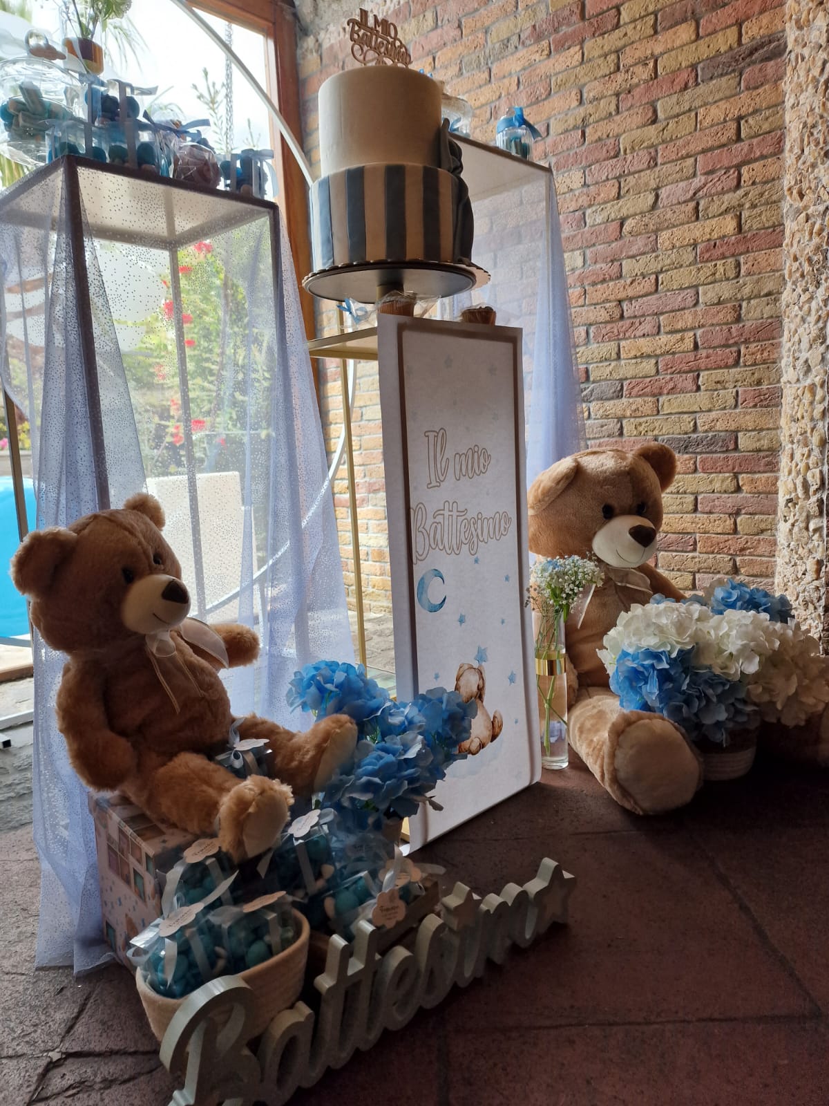 allestimento per il battesimo di un bambino presso Tenuta Olivia 65