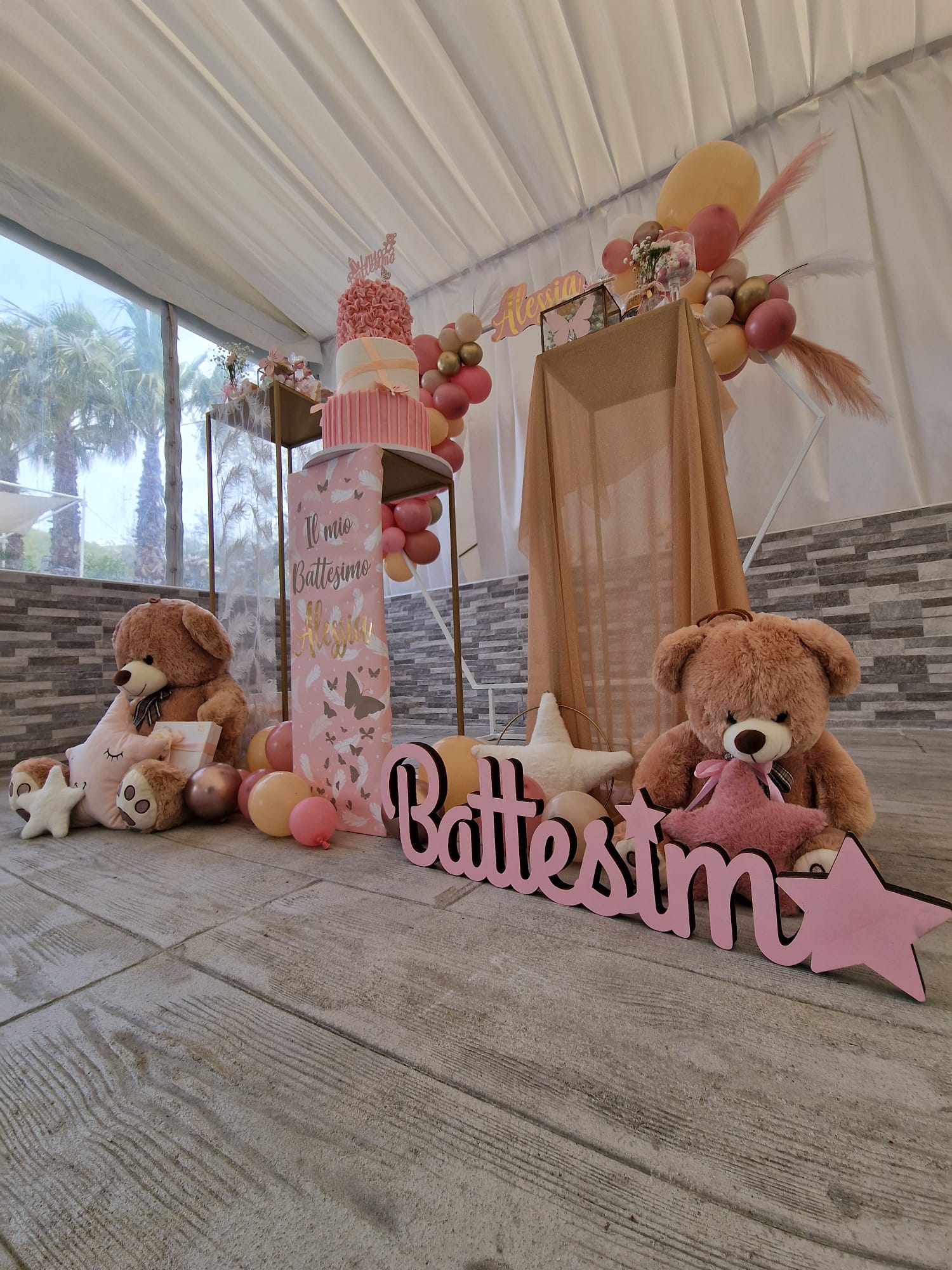 allestimento per il battesimo di un bambina presso Tenuta Olivia 42