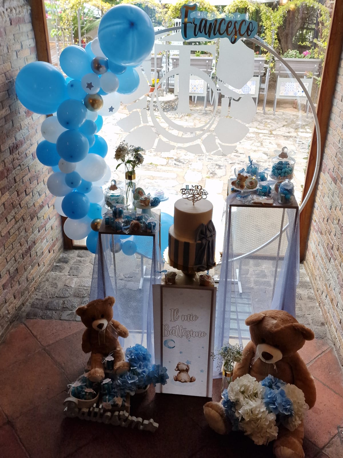 allestimento per il battesimo di un bambino presso Tenuta Olivia 62
