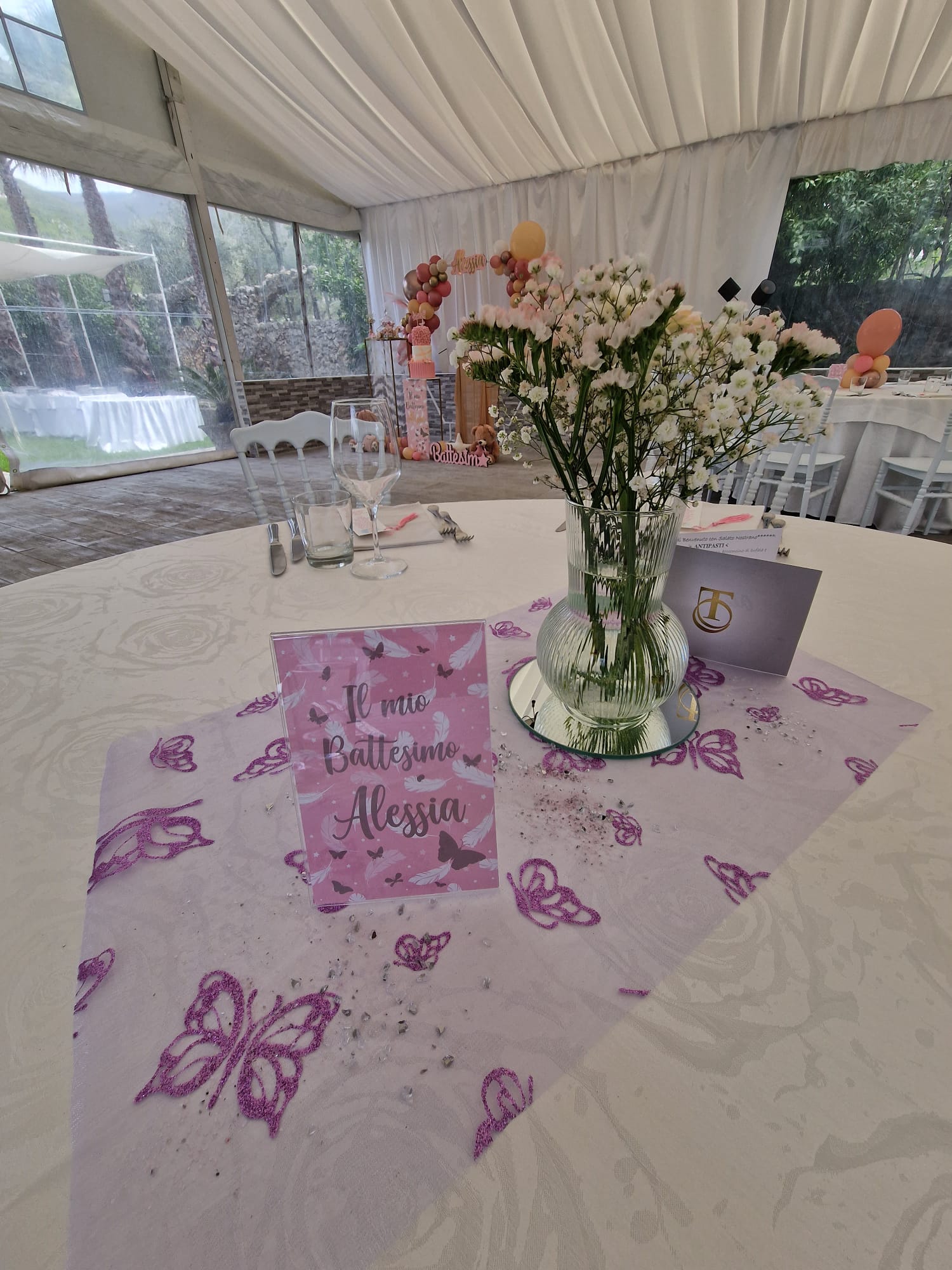 allestimento per il battesimo di un bambina presso Tenuta Olivia 45