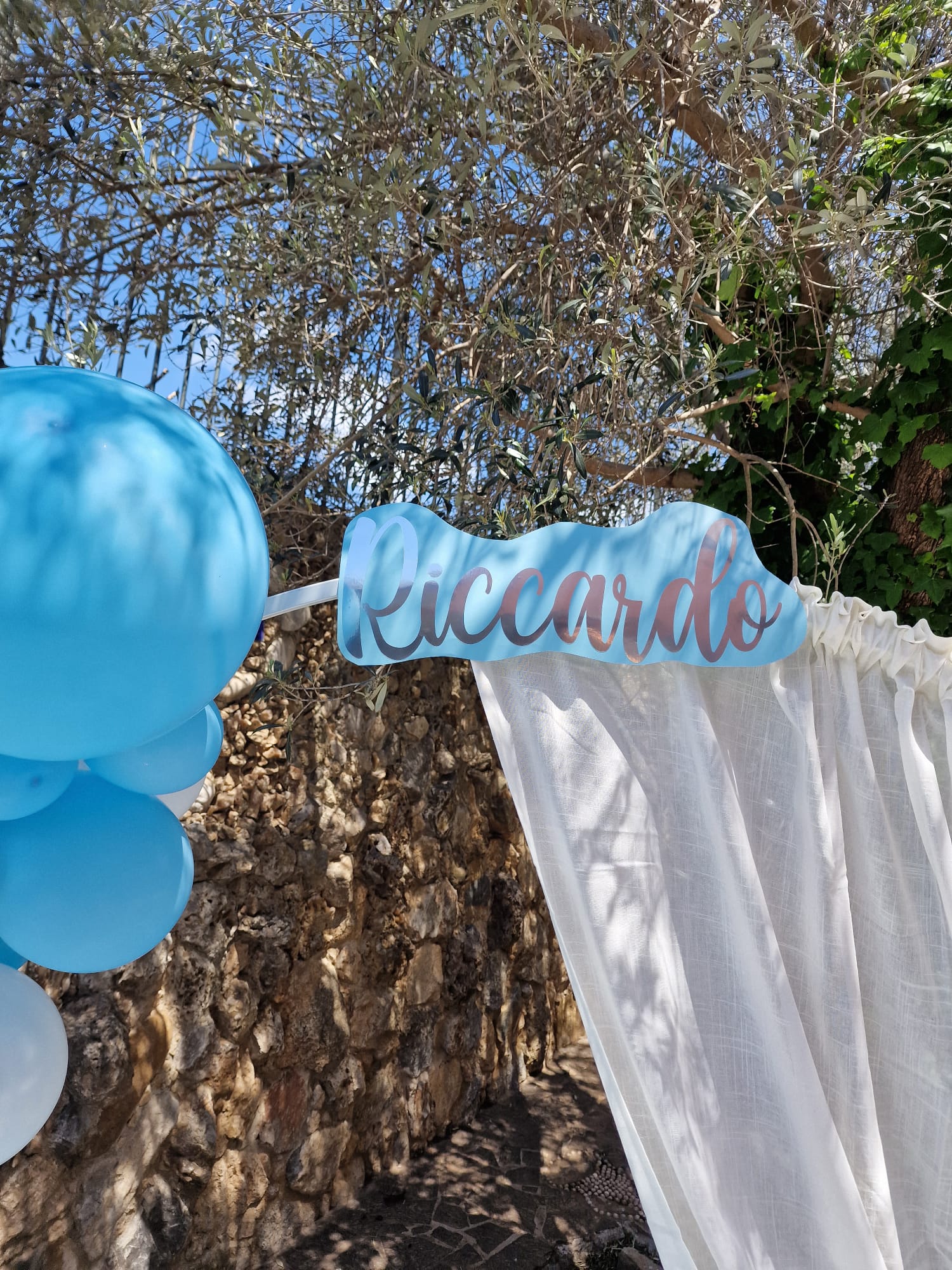 allestimento per il battesimo di un bambino presso Tenuta Olivia 74