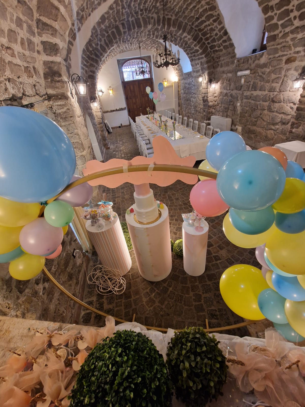 allestimento per il battesimo di un bambino presso Tenuta Olivia 92