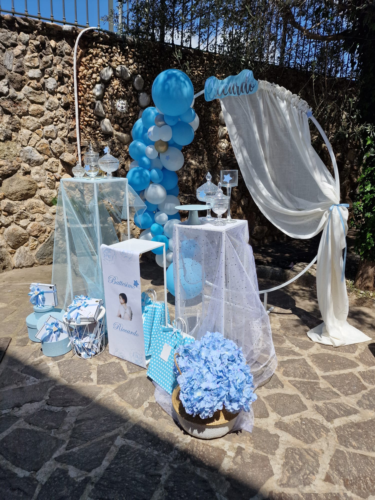 allestimento per il battesimo di un bambino presso Tenuta Olivia 1
