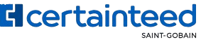 A blue and white logo for el certainteed saint gobain