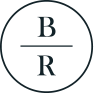 A white circle with the letters