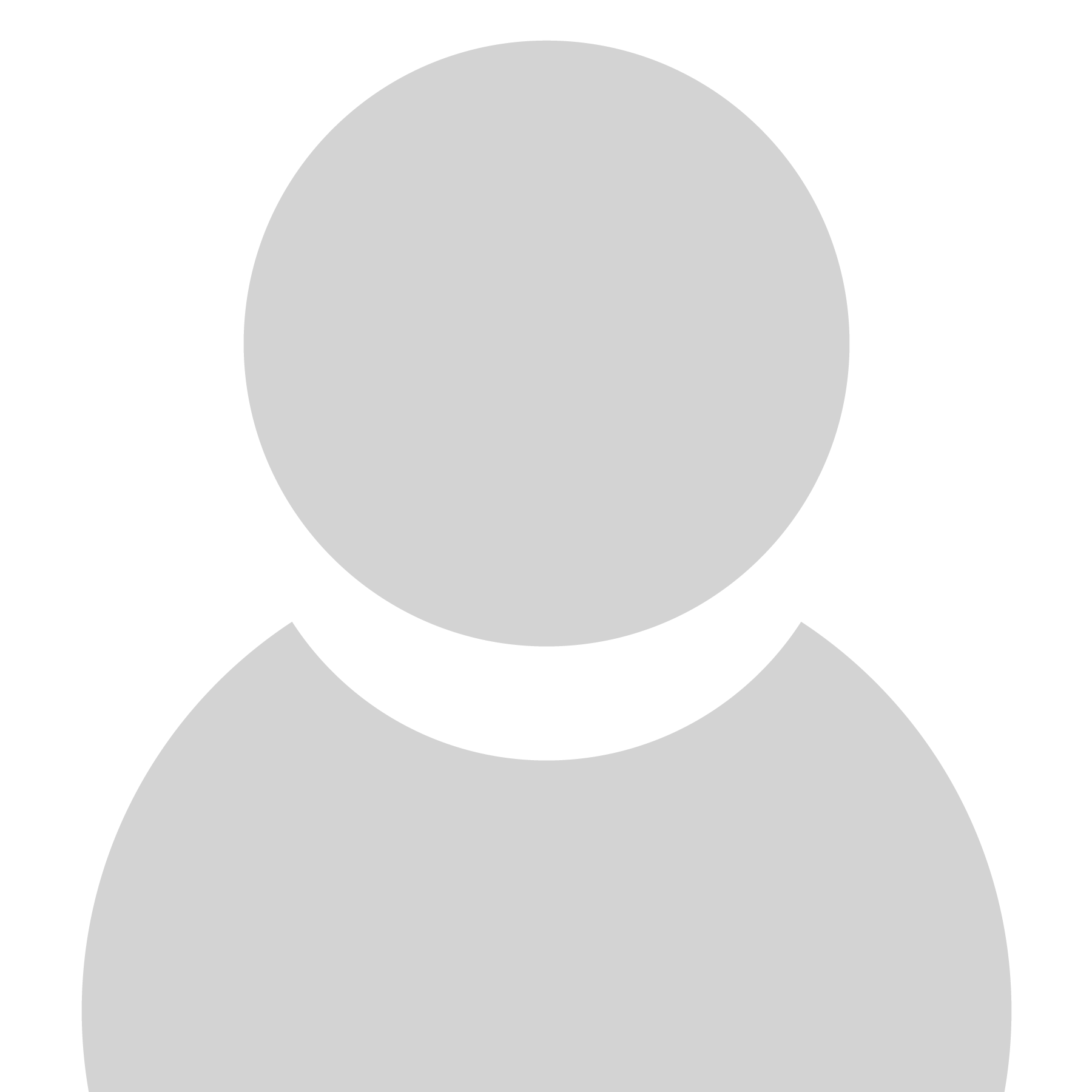Gray silhouette of a person, head and torso.