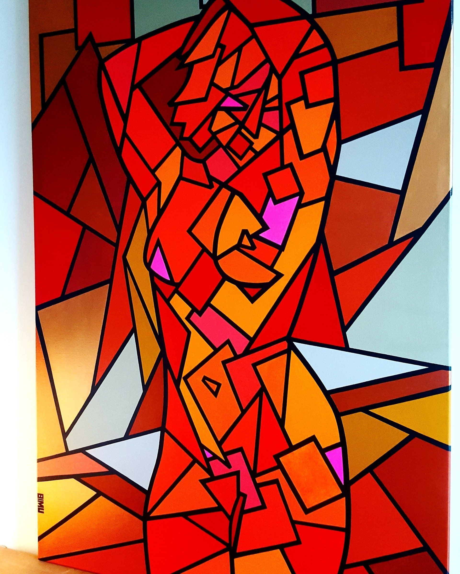 portaait painting.hedendaagse kunst contemporary art.  schilderij. Portrait painting the hague.fearless painting. womanpainting.  michael burgers. Modern paintings. Acrylic paintings. Dutch artitst. kunstenaar den haag. strakke schilderijen.