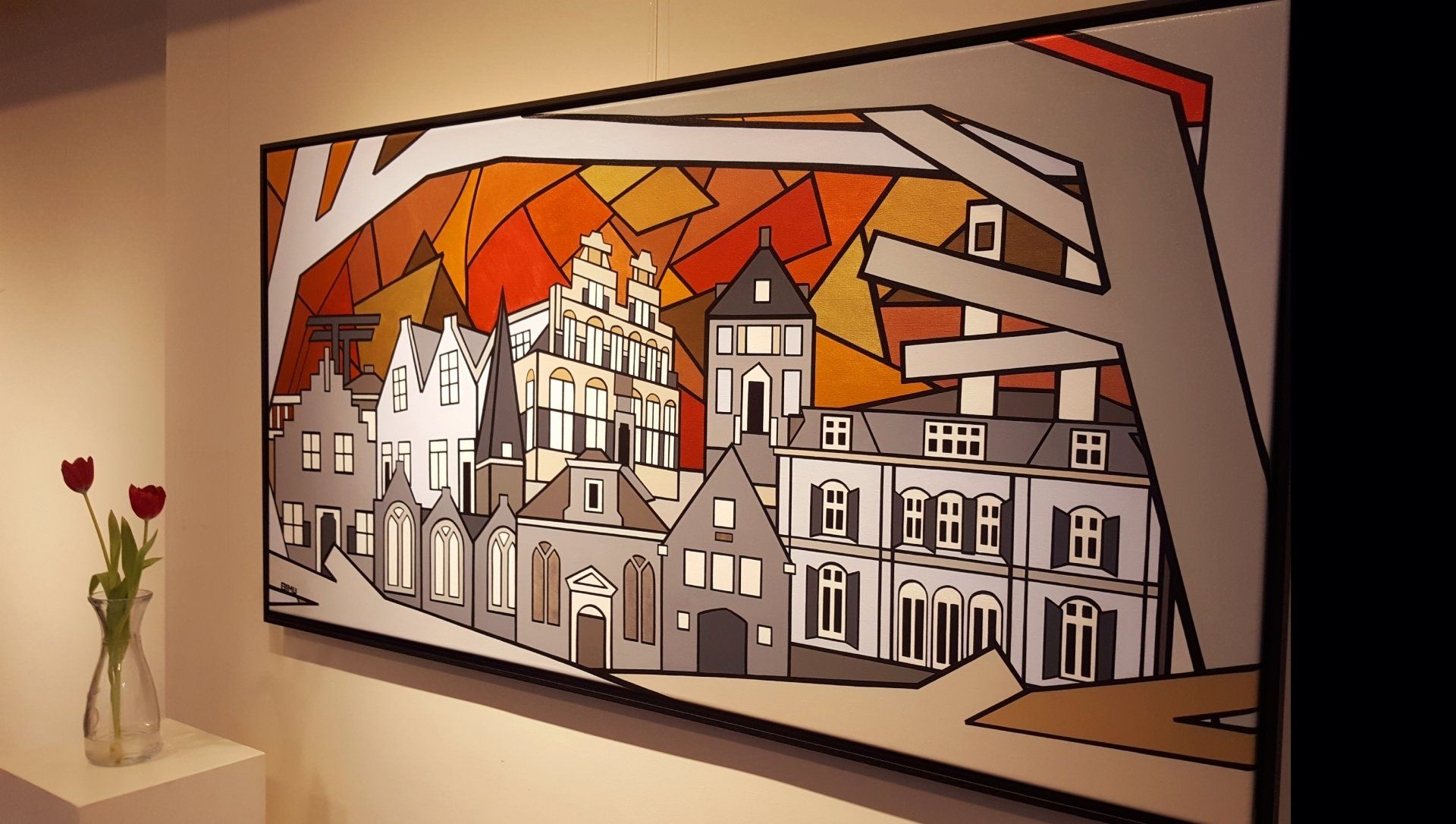 hedendaagse kunst contemporary art. schilderij van voorburg.michael burgers. Modern paintings. Acrylic paintings. Dutch artitst. kunstenaar den haag. strakke schilderijen.