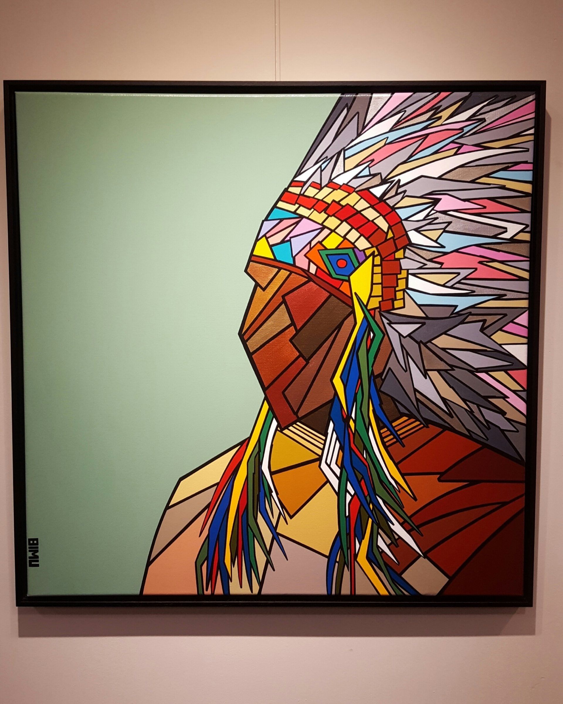 hedendaagse kunst contemporary art. contemporary art. Indiaanschilderij. Indiaan. indianpainting. indian. Stilleven. Bimu-art by Michael burgers. Modern paintings. Acrylic paintings. Dutch artitst. kunstenaar den haag. strakke schilderijen.